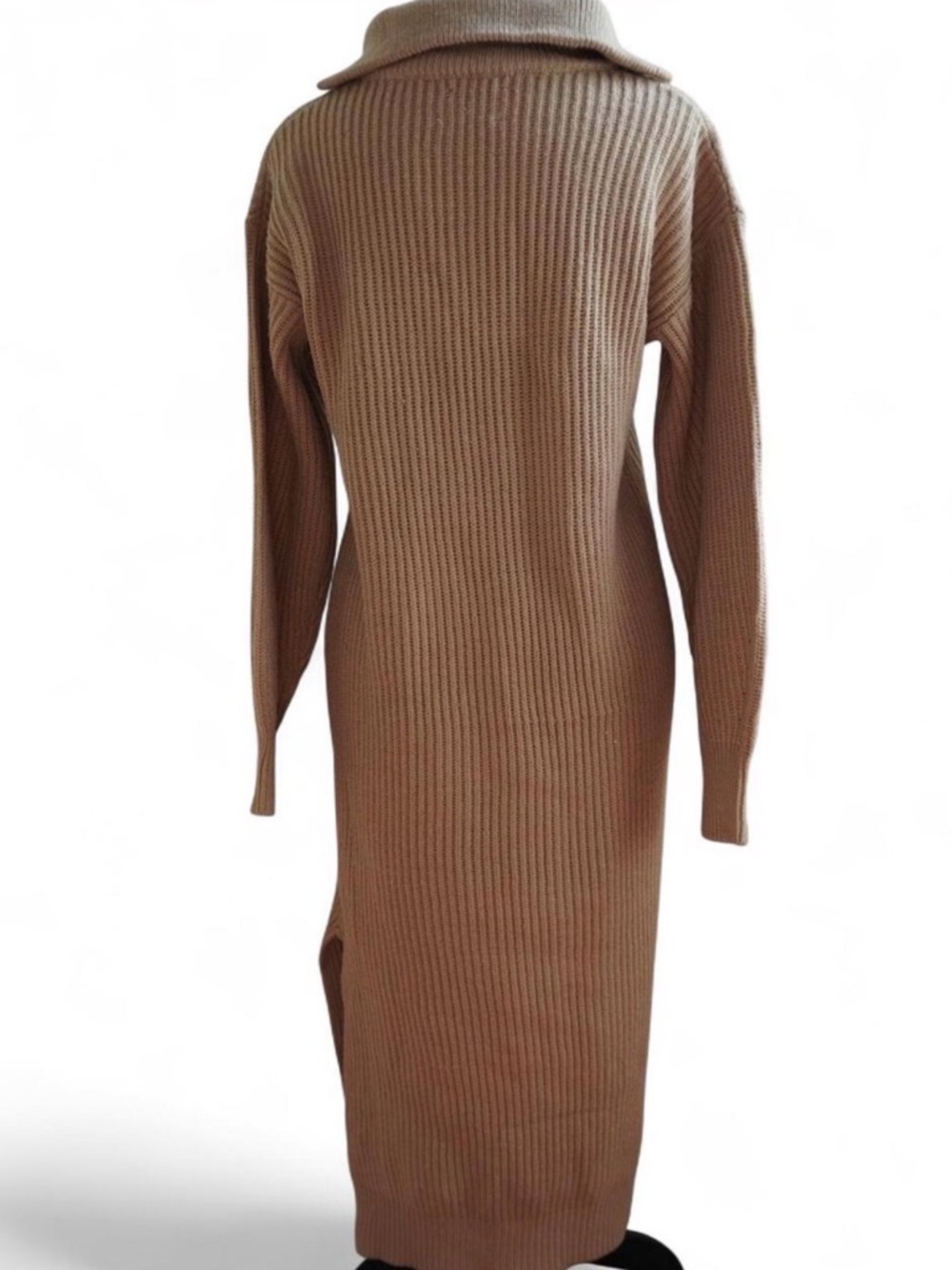 ASOS Camel Ribbed Maxi Sweater Dress - Picture 5 of 7